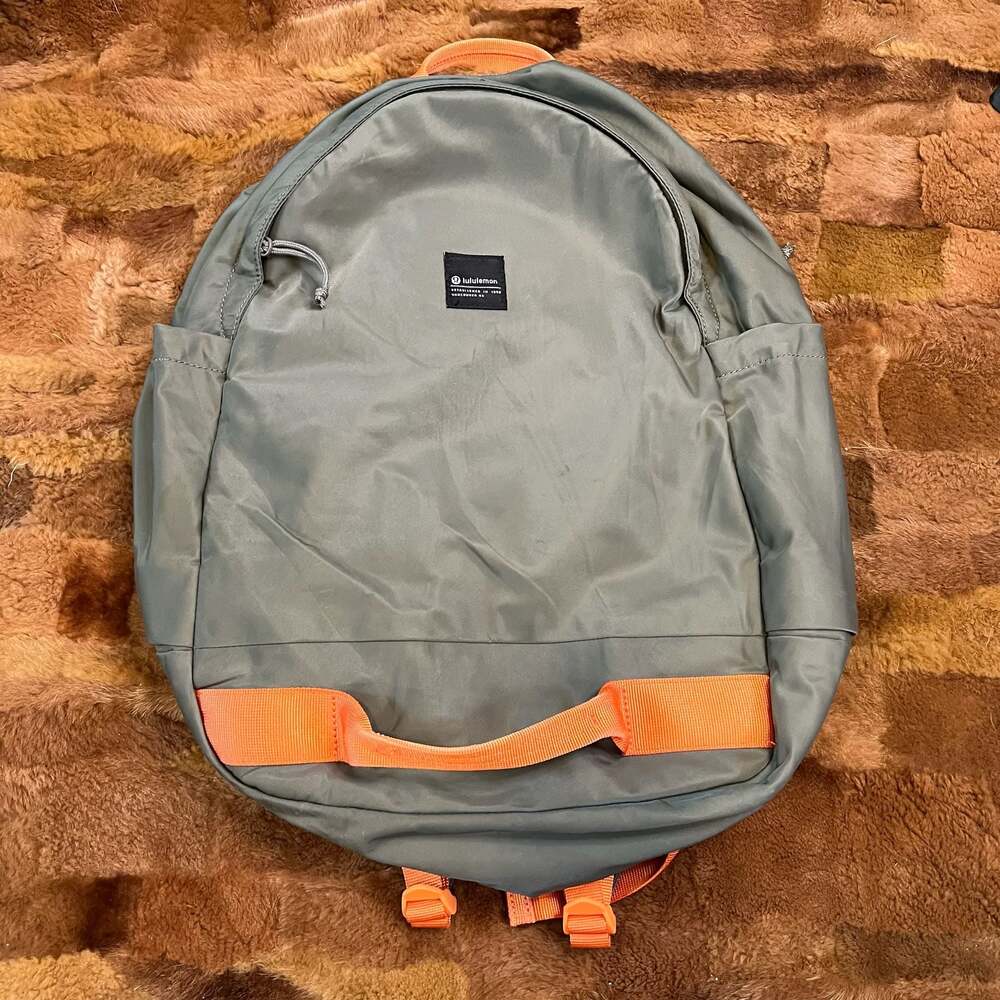 Lululemon All Day Essentials Backpack 26L Grey Sage Orange Frappe